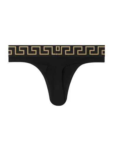 Versace Men's Medusa Stretch-Cotton Briefs - Black Gold Greek Key - Size XXL | Thumbnail 2 Versace Men's Medusa Stretch-Cotton Briefs - Black Gold Greek Key - Size XXL | Thumbnail 2