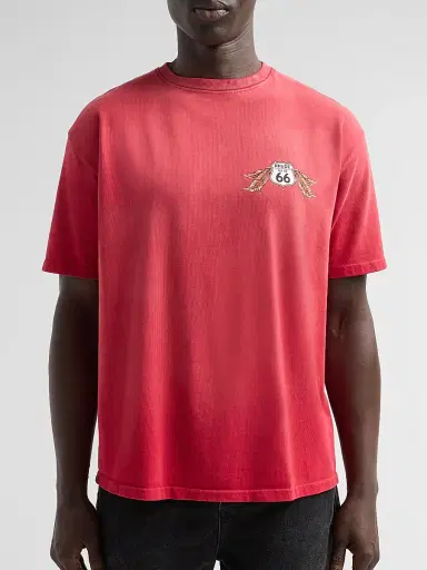 Rhude Men's Oklahoma 66 Cotton Crewneck T-Shirt | Thumbnail 5 Rhude Men's Oklahoma 66 Cotton Crewneck T-Shirt | Thumbnail 5
