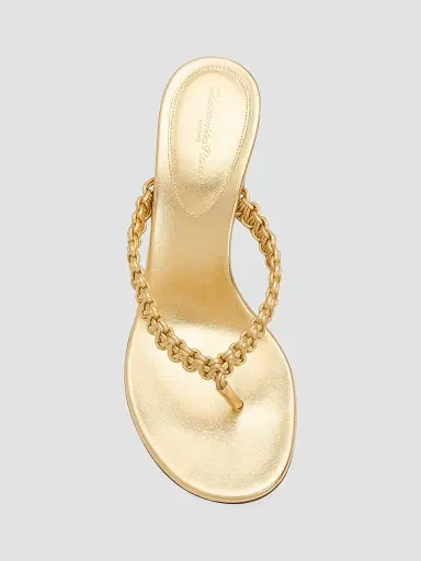 Gianvito Rossi Women's Lattice 70MM Leather Heeled Sandals | Thumbnail 4