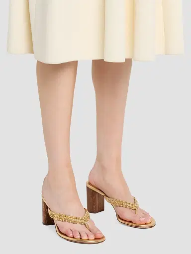 Gianvito Rossi Women's Lattice 70MM Leather Heeled Sandals | Thumbnail 6