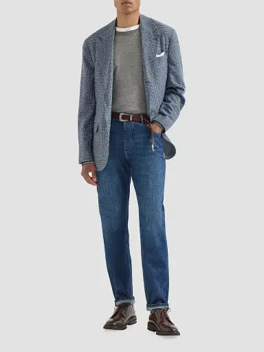 Brunello Cucinelli Men's Lightweight Denim Traditional Fit Five-Pocket Jeans | Thumbnail 6 Brunello Cucinelli Men's Lightweight Denim Traditional Fit Five-Pocket Jeans | Thumbnail 6