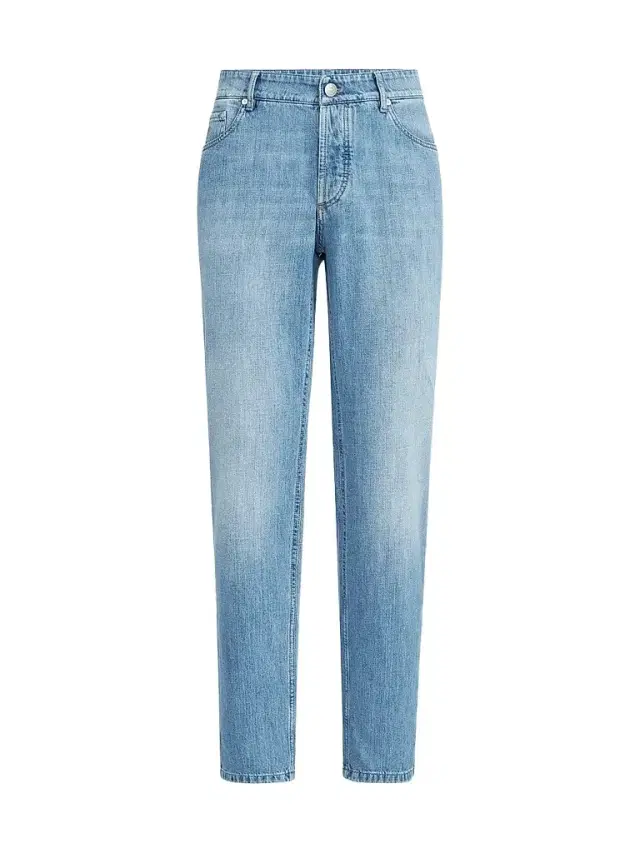 Brunello Cucinelli Men's Lightweight Denim Traditional Fit Five-Pocket Jeans - Light Denim