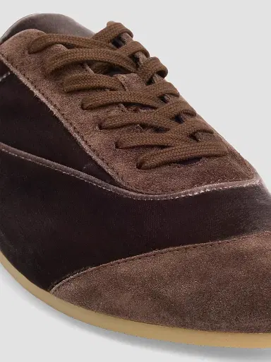 Jil Sander Women's Etage Velvet & Suede Low-Top Sneakers - Chocolate Plum | Thumbnail 5 Jil Sander Women's Etage Velvet & Suede Low-Top Sneakers - Chocolate Plum | Thumbnail 5