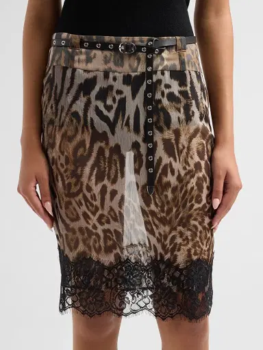 Ksubi Women's Mara Leopard Print Chiffon Skirt - Brown - Size XL | Thumbnail 5 Ksubi Women's Mara Leopard Print Chiffon Skirt - Brown - Size XL | Thumbnail 5