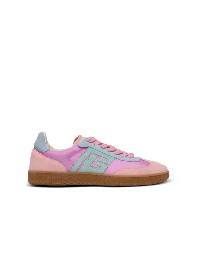 Balmain Swan suede and nylon sneakers