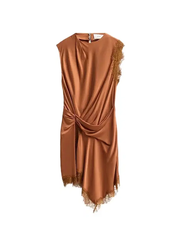 A.L.C. Women's Dion Lace-Trim Satin Mini Dress - Light Chestnut