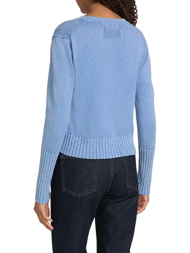 Guest In Residence Women's Rib-Knit Cotton-Blend Sweater - Delft Blue | Thumbnail 5