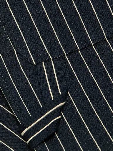 Guest In Residence Women's Pinstriped Cotton-Silk Carpenter Pants - Navy Butter - Size XL | Thumbnail 7