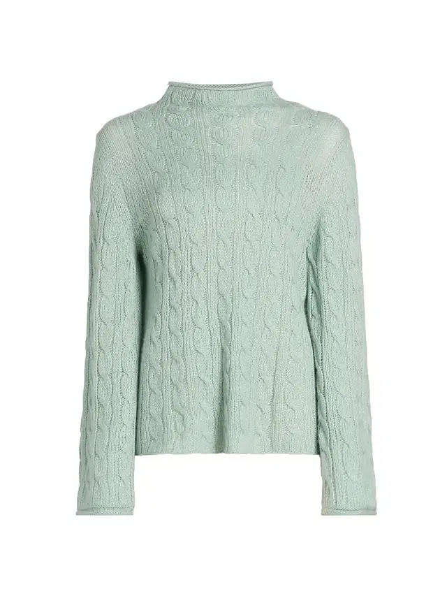 Guest in Residence Women's Cable-Knit Merino Wool-Blend Top - Sage Brush