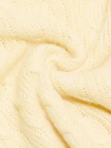 Guest In Residence Women's Cable-Knit Merino Wool-Blend Top - Butter | Thumbnail 7