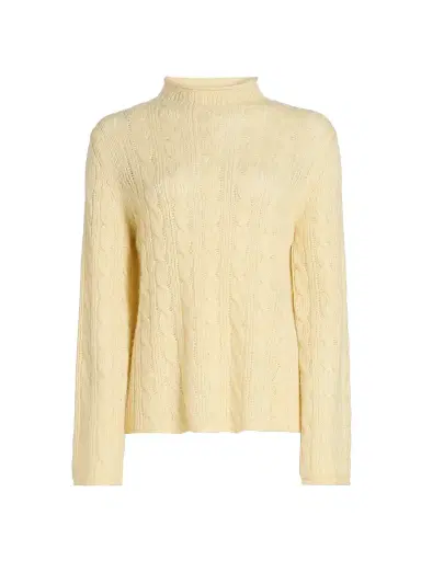 Guest In Residence Women's Cable-Knit Merino Wool-Blend Top - Butter | Thumbnail 1