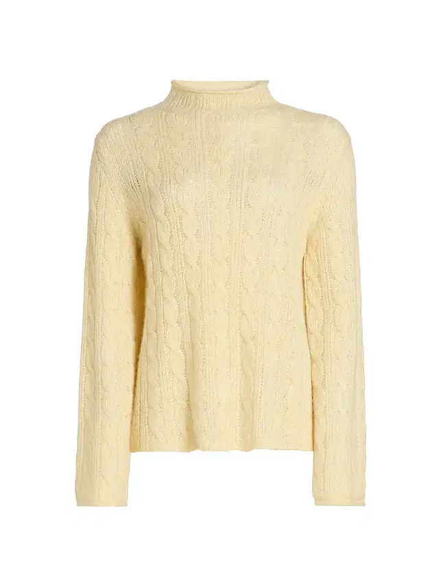 Women's Cable-Knit Merino Wool-Blend Top - Butter