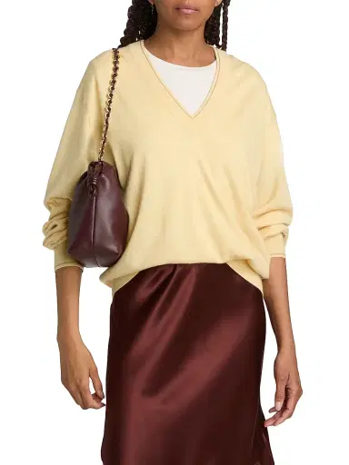 Guest In Residence Women's The Airy Cotton-Silk Sweater - Butter Camel | Thumbnail 3