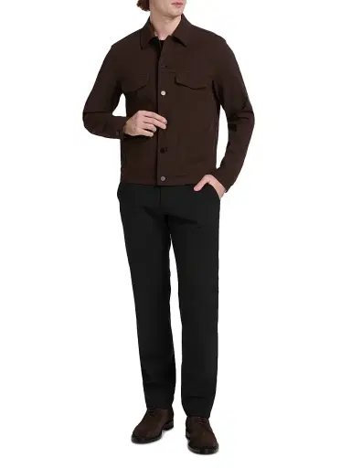 Theory Men's River Neoteric Twill Trucker Jacket - Limestone - Size Medium | Thumbnail 2
