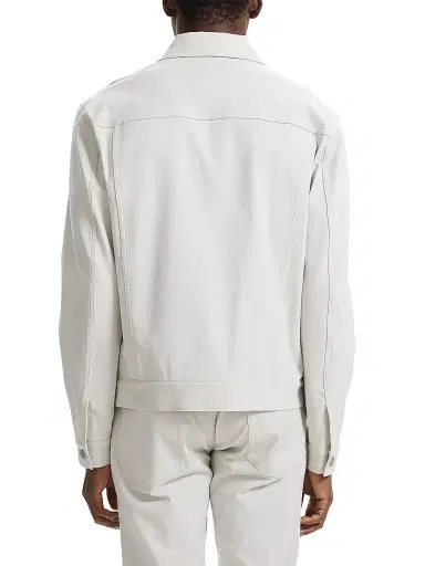 Theory Men's River Neoteric Twill Trucker Jacket - Limestone - Size Medium | Thumbnail 4