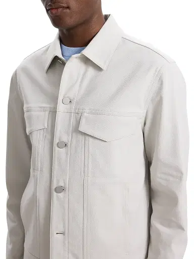 Theory Men's River Neoteric Twill Trucker Jacket - Limestone - Size Medium | Thumbnail 5