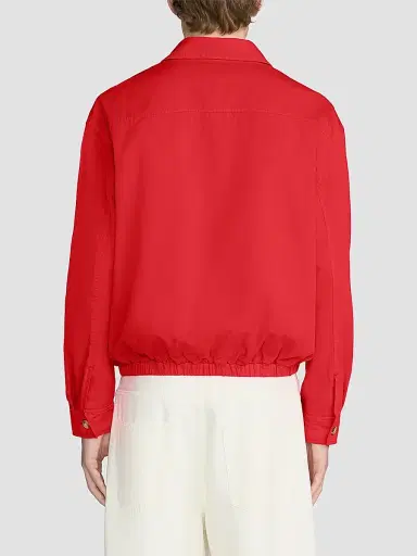 Frame Men's x Sotheby's Cotton Zip-Up Bomber Jacket - Red Washed | Thumbnail 3