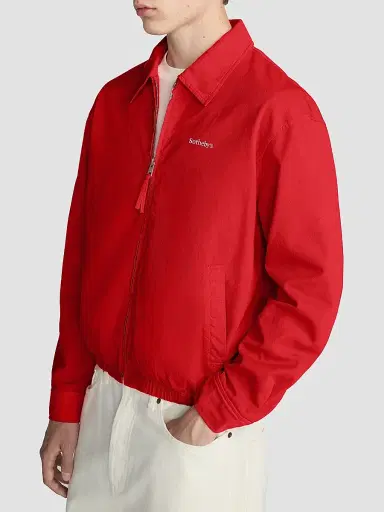 Frame Men's x Sotheby's Cotton Zip-Up Bomber Jacket - Red Washed | Thumbnail 4