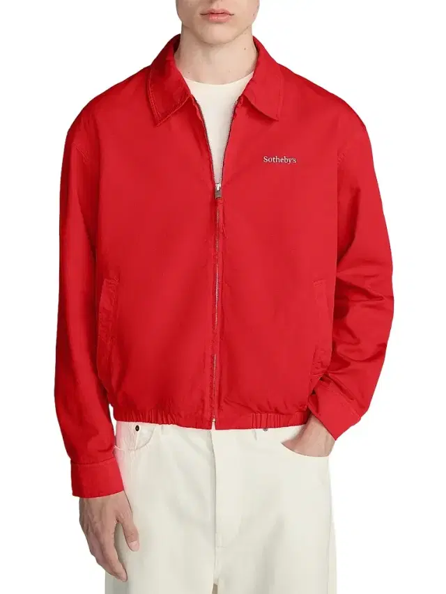 Frame Men's x Sotheby's Cotton Zip-Up Bomber Jacket - Red Washed