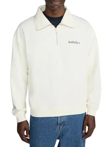 Frame Men's x Sotheby's Cotton Quarter-Zip Sweatshirt - Cream Washed - Size XXL | Thumbnail 1