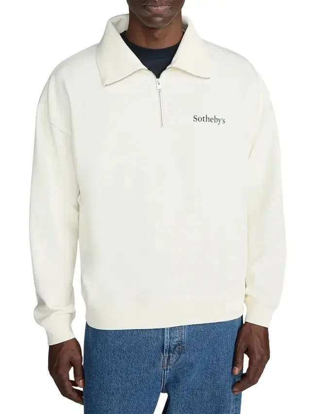 Men's x Sotheby's Cotton Quarter-Zip Sweatshirt - Cream Washed