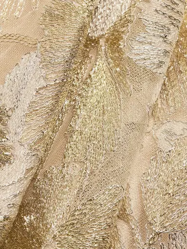 Reem Acra Women's Raffia Metallic Sleeveless A-Line Gown - Beige Gold - Size 10 | Thumbnail 7 Reem Acra Women's Raffia Metallic Sleeveless A-Line Gown - Beige Gold - Size 10 | Thumbnail 7