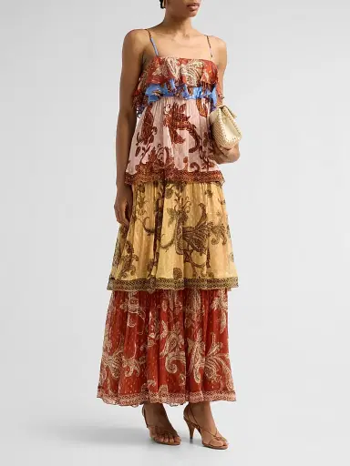 Hemant & Nandita Women's Printed Tiered Maxi Dress | Thumbnail 4 Hemant & Nandita Women's Printed Tiered Maxi Dress | Thumbnail 4
