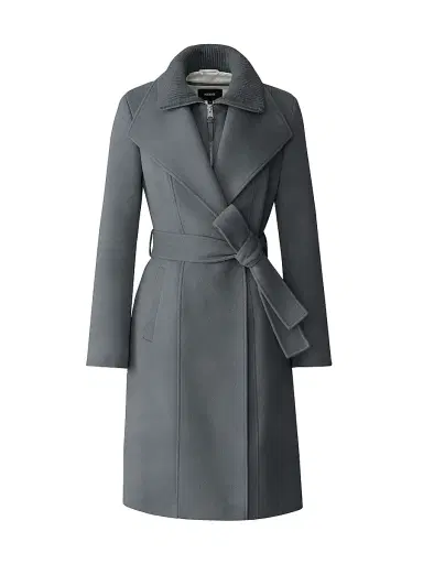 Mackage Women's Norita 2-In-1 Double Face Wool Coat - Carbon Mix - Size XL | Thumbnail 1