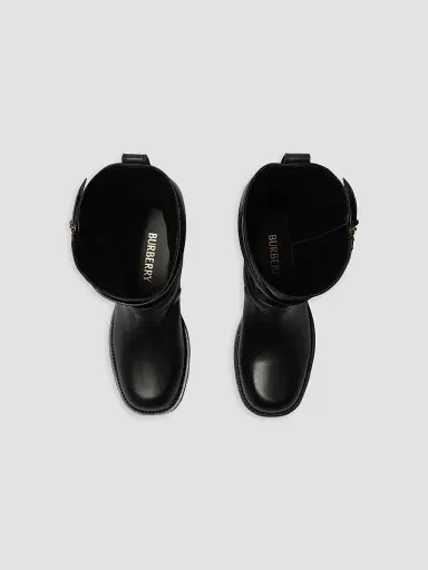 Burberry Women's Kent Leather Biker Boots - Black - Size 11 | Thumbnail 4 Burberry Women's Kent Leather Biker Boots - Black - Size 11 | Thumbnail 4
