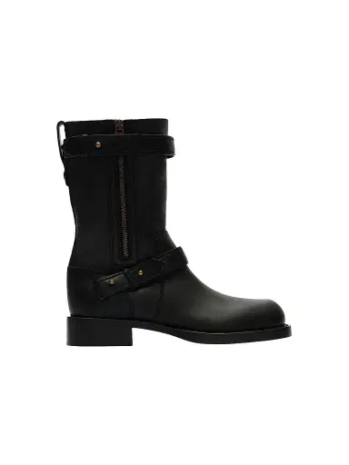 Burberry Women's Kent Leather Biker Boots - Black - Size 11 | Thumbnail 1 Burberry Women's Kent Leather Biker Boots - Black - Size 11 | Thumbnail 1