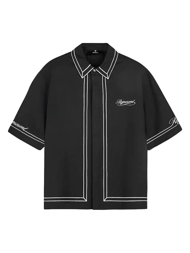 Represent Men's Logo Border Shirt - Jet Black
