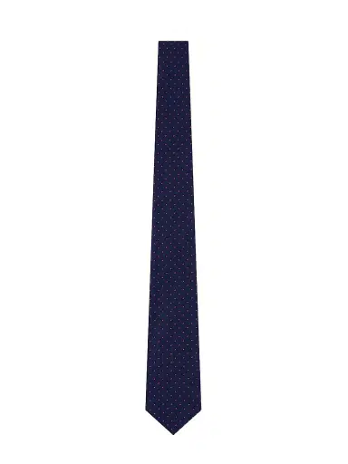 Emporio Armani Men's Micro-Diamond Grid Silk Tie - Fancy Blue | Thumbnail 1 Emporio Armani Men's Micro-Diamond Grid Silk Tie - Fancy Blue | Thumbnail 1