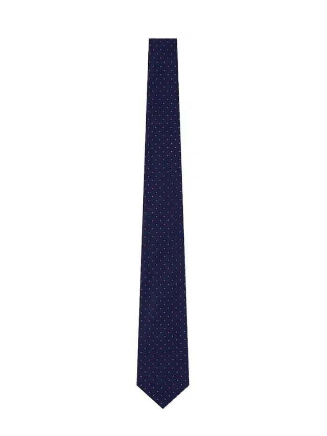 Men's Micro-Diamond Grid Silk Tie - Fancy Blue