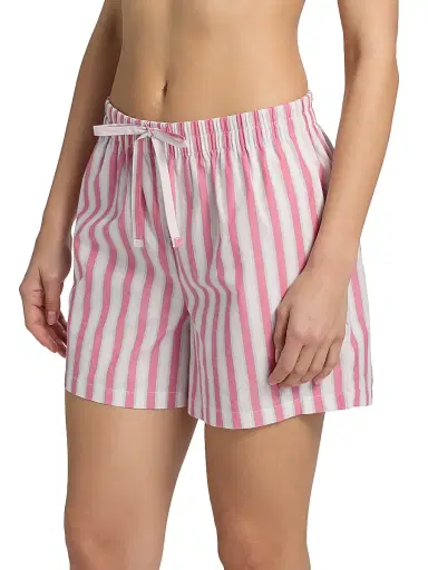 Papinelle Women's Striped Cotton Shirting Boxer Pajamas - Raspberry - Size XL | Thumbnail 4 Papinelle Women's Striped Cotton Shirting Boxer Pajamas - Raspberry - Size XL | Thumbnail 4