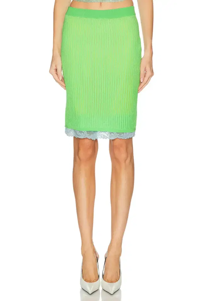 VERSACE Lace Midi Skirt