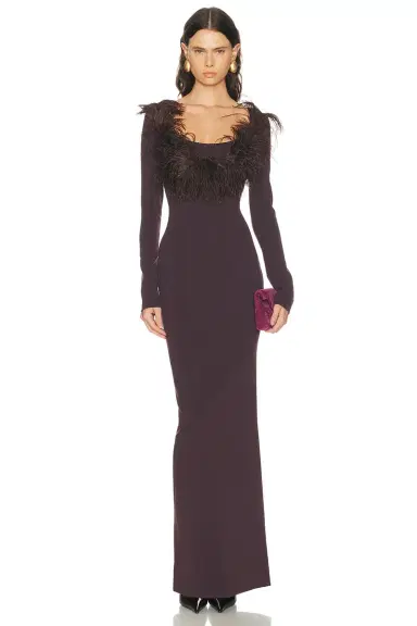 The Attico Long Feather Gown | Thumbnail 1