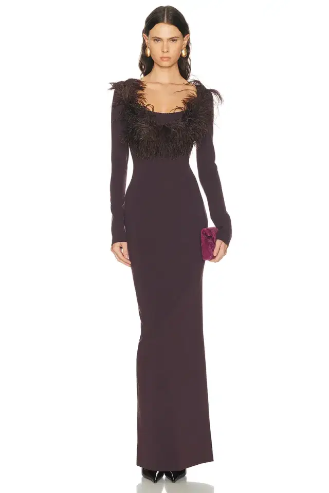 THE ATTICO Long Feather Gown