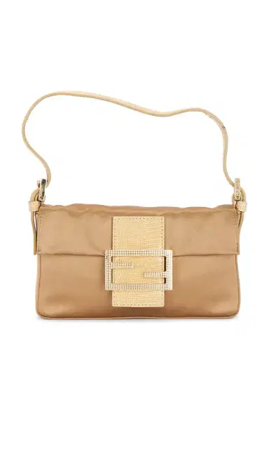FWRD Renew Fendi Crystal Embellished Satin Mini Baguette Shoulder Bag | Thumbnail 1 FWRD Renew Fendi Crystal Embellished Satin Mini Baguette Shoulder Bag | Thumbnail 1