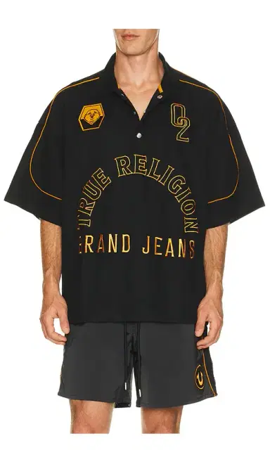 True Religion Multi Logo Oversized Polo | Thumbnail 1 True Religion Multi Logo Oversized Polo | Thumbnail 1