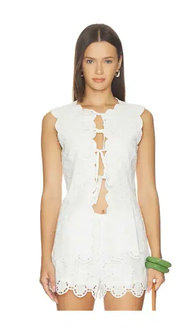 SIMONMILLER Delilah Eyelet Tie Top | Thumbnail 1 SIMONMILLER Delilah Eyelet Tie Top | Thumbnail 1