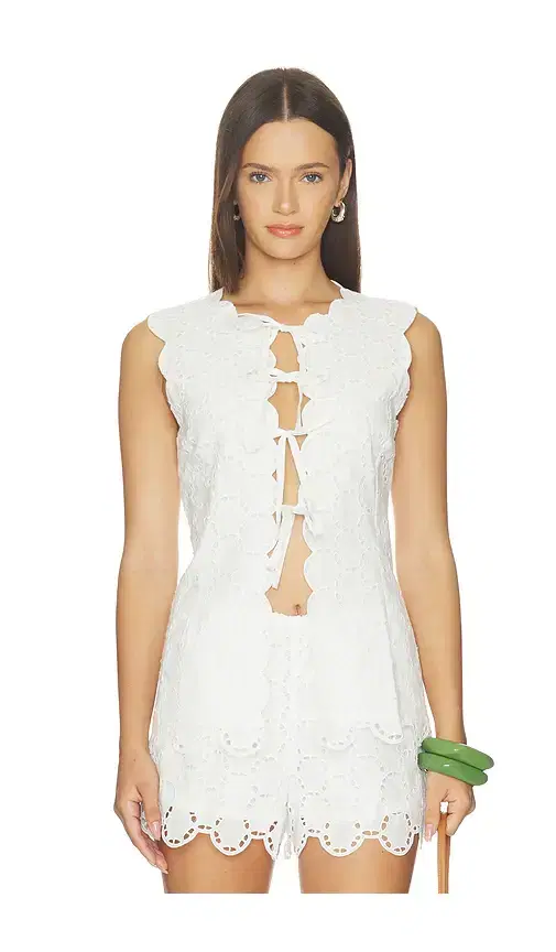 SIMONMILLER Delilah Eyelet Tie Top