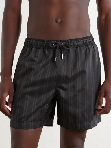 MR P. Straight-Leg Mid-Length Striped Swim Shorts - Men | Thumbnail 2