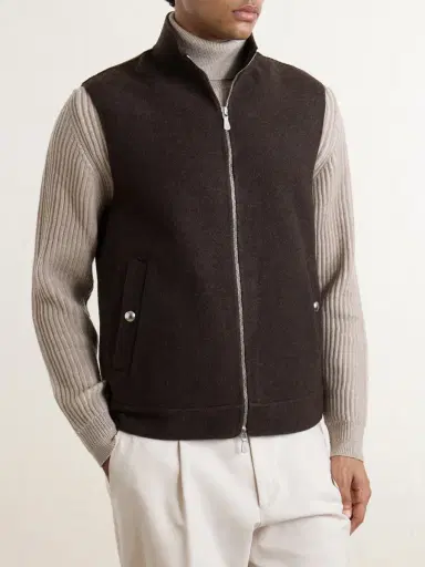 ELEVENTY Brushed-Wool Zip-Up Gilet - Men | Thumbnail 3 ELEVENTY Brushed-Wool Zip-Up Gilet - Men | Thumbnail 3