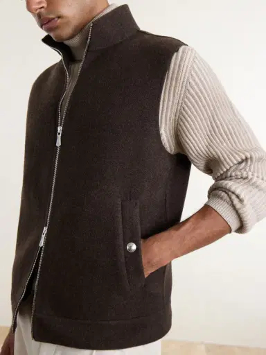 ELEVENTY Brushed-Wool Zip-Up Gilet - Men | Thumbnail 5 ELEVENTY Brushed-Wool Zip-Up Gilet - Men | Thumbnail 5