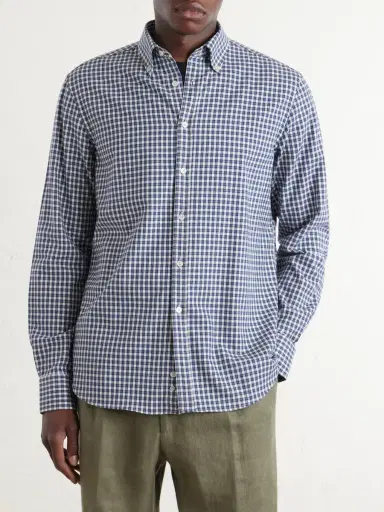 Canali Checked Cotton-Flannel Shirt - Men | Thumbnail 3