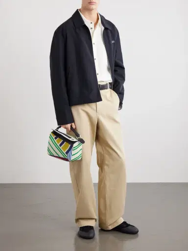 Loewe Puzzle Edge Small Leather-Trimmed Embroidered Canvas Messenger Bag - Men | Thumbnail 2