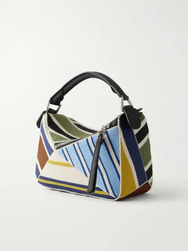 Loewe Puzzle Edge Small Leather-Trimmed Embroidered Canvas Messenger Bag - Men | Thumbnail 4