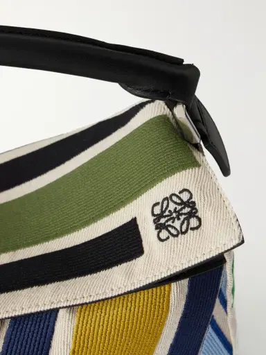 Loewe Puzzle Edge Small Leather-Trimmed Embroidered Canvas Messenger Bag - Men | Thumbnail 5