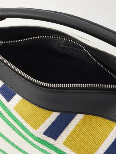 Loewe Puzzle Edge Small Leather-Trimmed Embroidered Canvas Messenger Bag - Men | Thumbnail 6