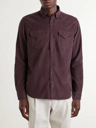 Canali Cotton-Corduroy Shirt - Men | Thumbnail 3 Canali Cotton-Corduroy Shirt - Men | Thumbnail 3